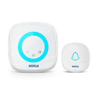 Kerui M516 Wireless Doorbell with F52 Push Button, Operating at over 500 Feet with 52 Chimes, 5 Volume Levels, 4 Working Modes, LED Indicator, 1 Plugin Receiver & 1 Push Button 