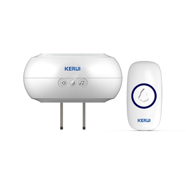 Kerui M523 Wireless Doorbell with F55 Push Button, Operating at over 500 Feet with 32 Chimes, 4 Volume Levels, LED Indicator, 1 Plugin Receiver & 1 Push Button