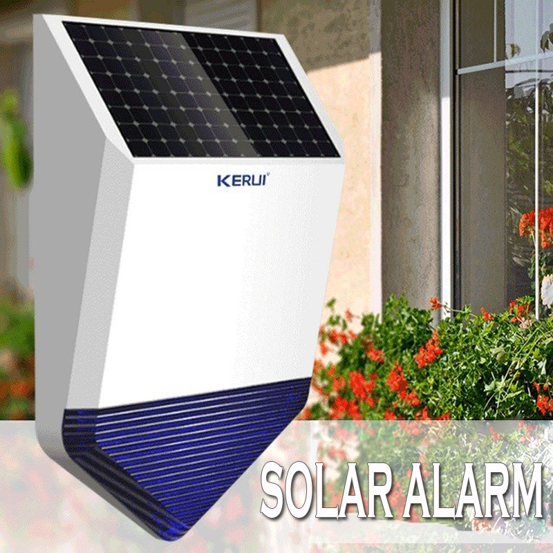 Solar Powered Infrared Motion Sensor Detector Siren Strobe Alarm System Waterproof Solar Alarm System