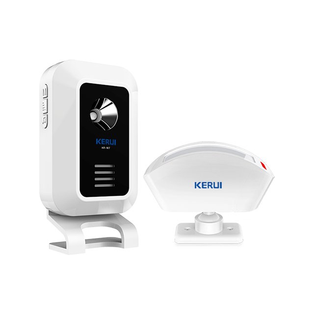 Kerui M7 Split Doorbell & Welcome & Alarm Host with P817 PIR Sensor, Operating at over 650 Feet with 32 Chimes, 4 Volume Levels, 4 Working Modes, Can Add 30pcs Accessories, 1 Receiver & 1 Transmitter
