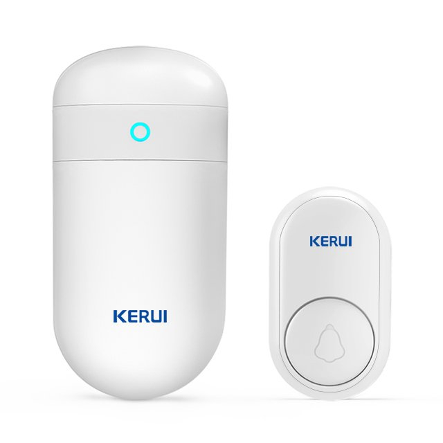 Kerui M518 Self Power Generation Doorbell with F56 Push Button, Operating at over 500 Feet with 52 Chimes, 5 Volume Levels, LED Indicator, 1 Plugin Receiver & 1 Push Button